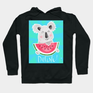 Delish Koala Eating Watermelon Hoodie